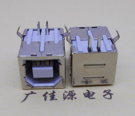 顺德USB BF90度母座 打印机接口 卧式插板DIP白胶