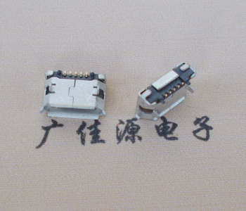 顺德Micro USB 5pin接口 固定脚距6.4插板有柱卷边