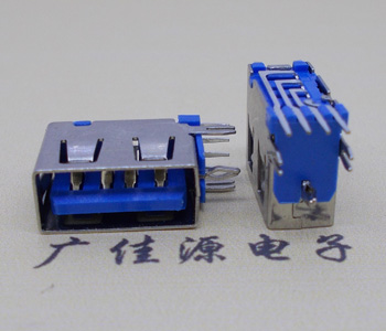 顺德USB 测插2.0母座 短体10.0MM 接口 蓝色胶芯