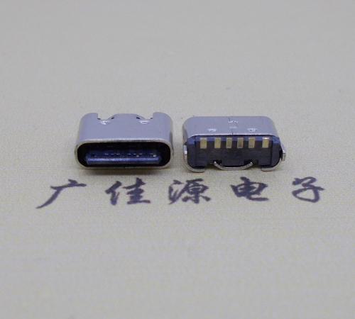 顺德Type-C6p母座接口短体立贴5.0mm