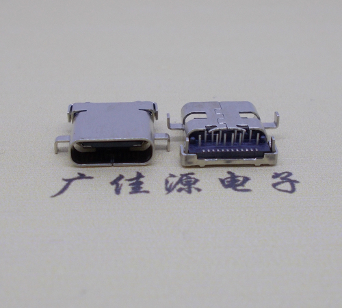 顺德卧式沉板usb 3.1 type-c24p母座,端前插后贴smt连接器