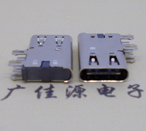 顺德侧插USB3.1接头座子.90度type-c母座.6p侧插连接器