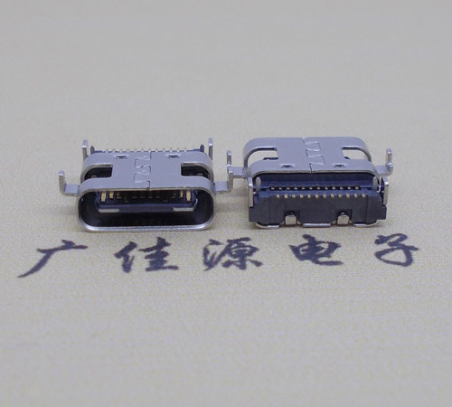 顺德卧式type-c24p母座沉板0.8mm 板上型type-c母座接口