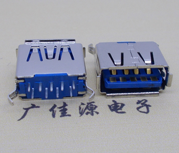 顺德USB3.0连接器接口.弯脚180度插座11.5直插卷边