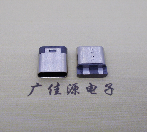 顺德电源椭圆形USB接口.type c2p焊线母座.充电尾部2点焊接详解