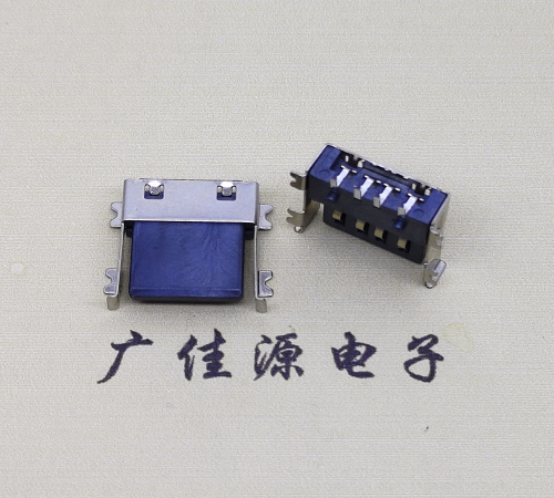 顺德薄胶芯母座 USB2.0卧式贴板A母10.0短体尺寸