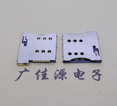 顺德手机自弹卡座 MICRO SIM 1.35H 6P PUSH卡座连接器