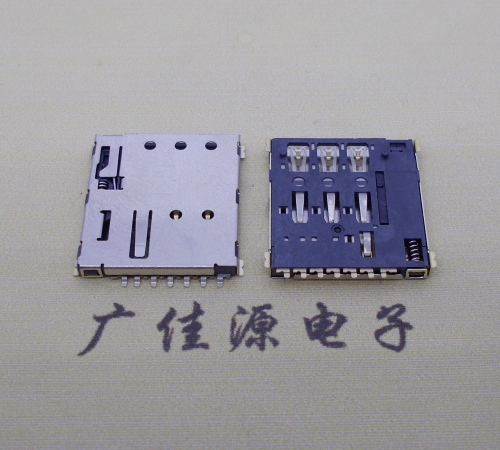 顺德NANO SIM 自弹式卡座 1.37H 带CD测试7Pin 手机卡座连接器